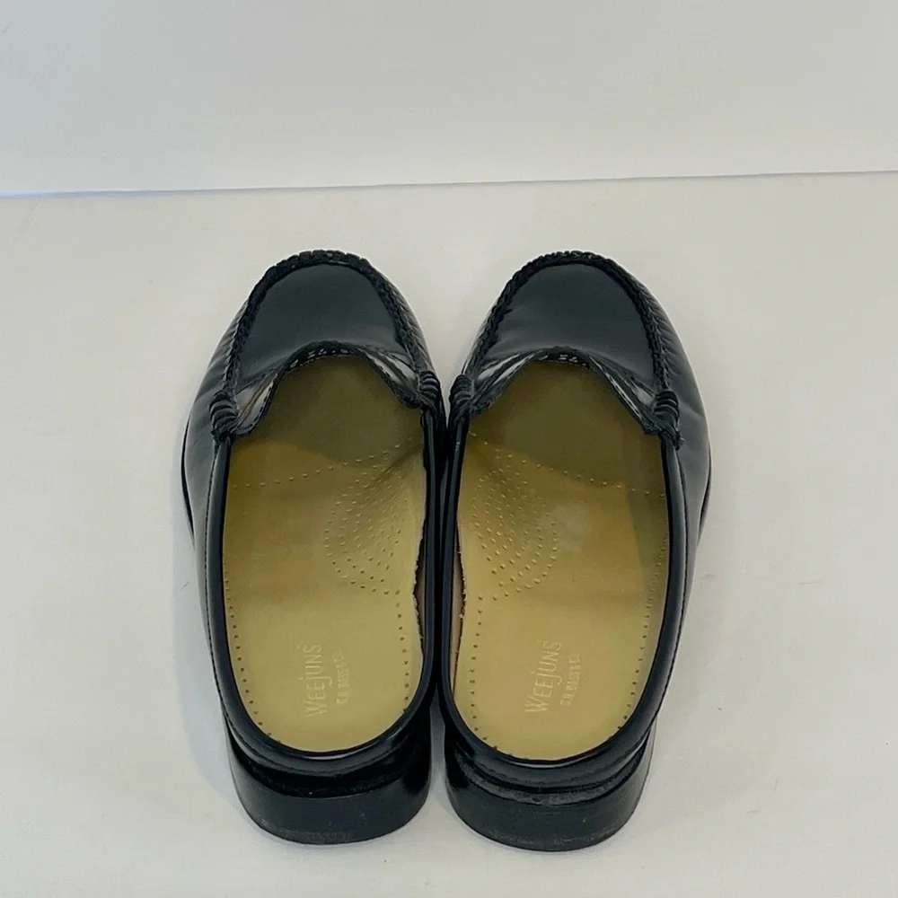 G.H. Bass & Co. Black Leather Penny Loafer Mules